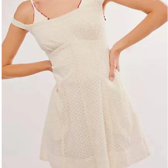 New w Tags S Free People Berry Kiss Mini Dress Off The Shoulder - Picture 1 of 6